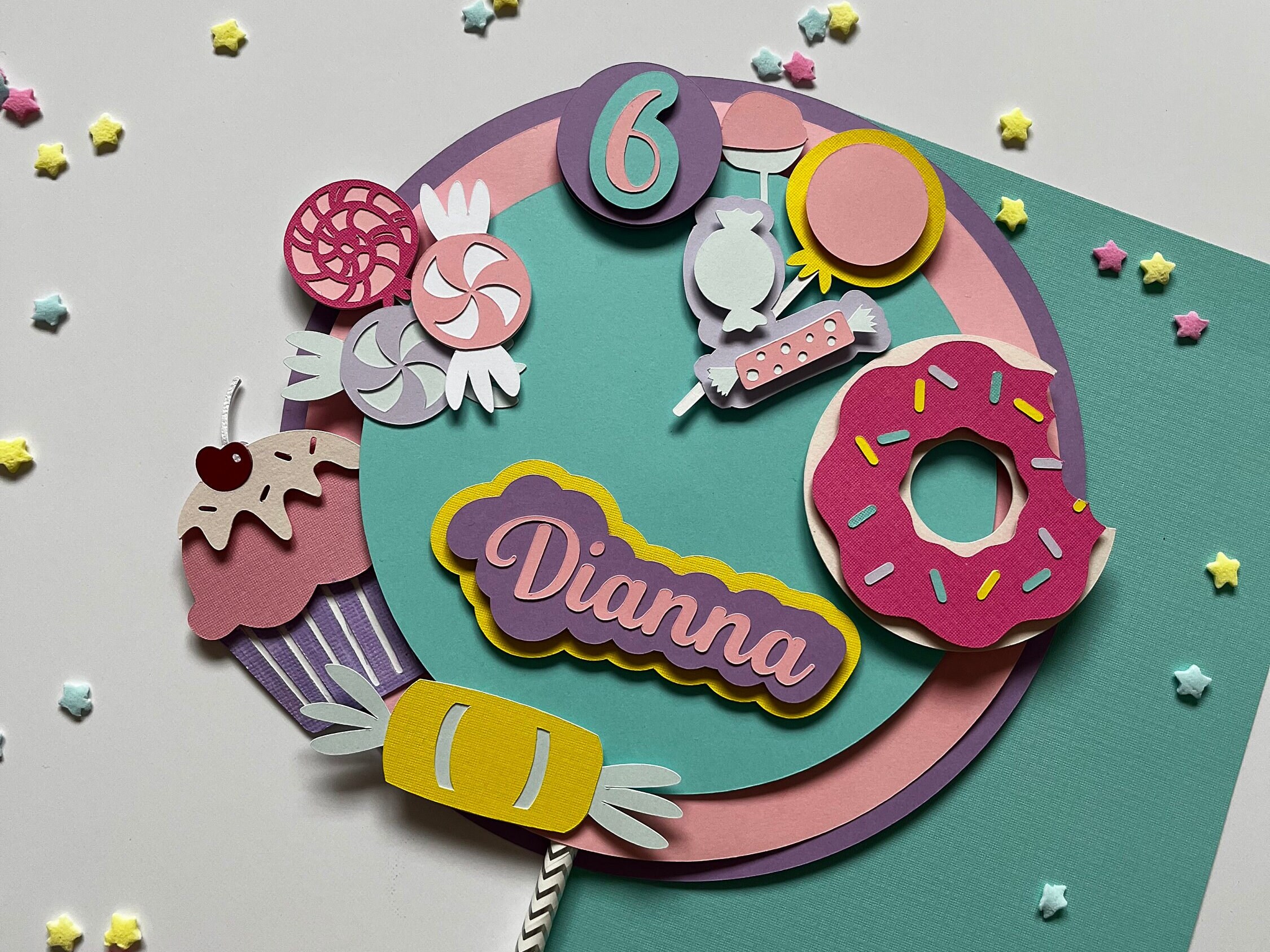 Candyland Cake Topper Sweet Cake Topper Donut Birthday Etsy