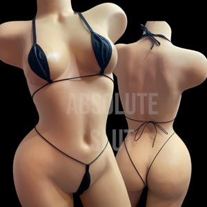 Micro Teardrop Black Bikini Set Exotic Dancewear Swimwear