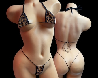 Micro Leopard Print Bikini Set Exotic Dancewear Swimwear