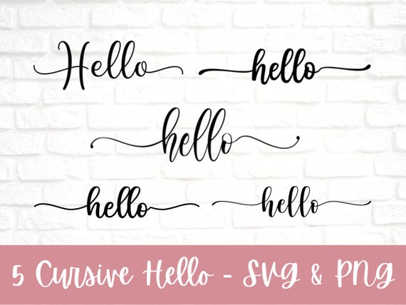 Hello Hand Lettered Cursive Font SVG Hello Svg Hello Sign | Etsy Canada