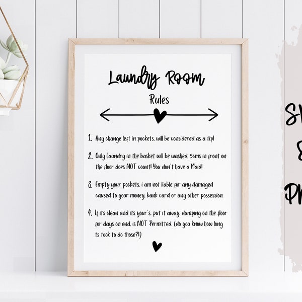 Laundry Room Rules Sign SVG & PNG - Cutting File, Laundry Room Sign, Laundry svg, Room mates, Laundry Sign, Farmhouse Decor, Home Decore