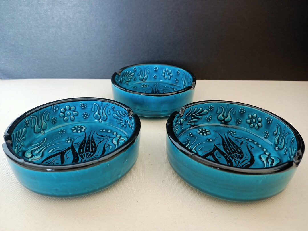 Handmade Tile Ashtray, Special Handmade, Set of 3 Ashtray, 3 Small