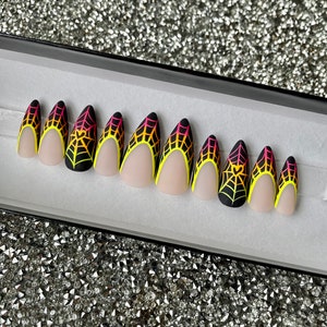 Colorful Halloween Neon Press On Nails