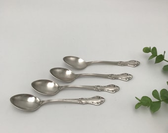 4 coffee spoons in nickel silver / vintage / Sweden