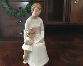 Jie Gantofta Suède figurine en céramique mère et enfant / vintage