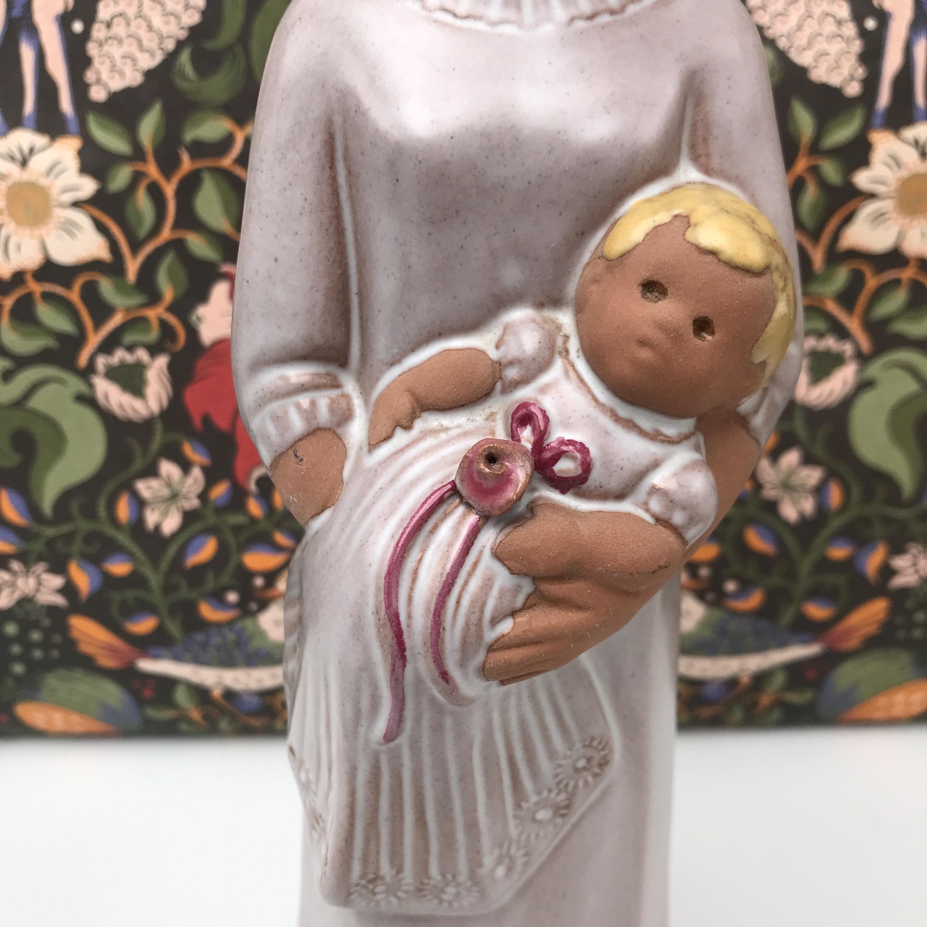 Jie Gantofta スウェーデン製 陶器の置物 母と子 / ヴィンテージ