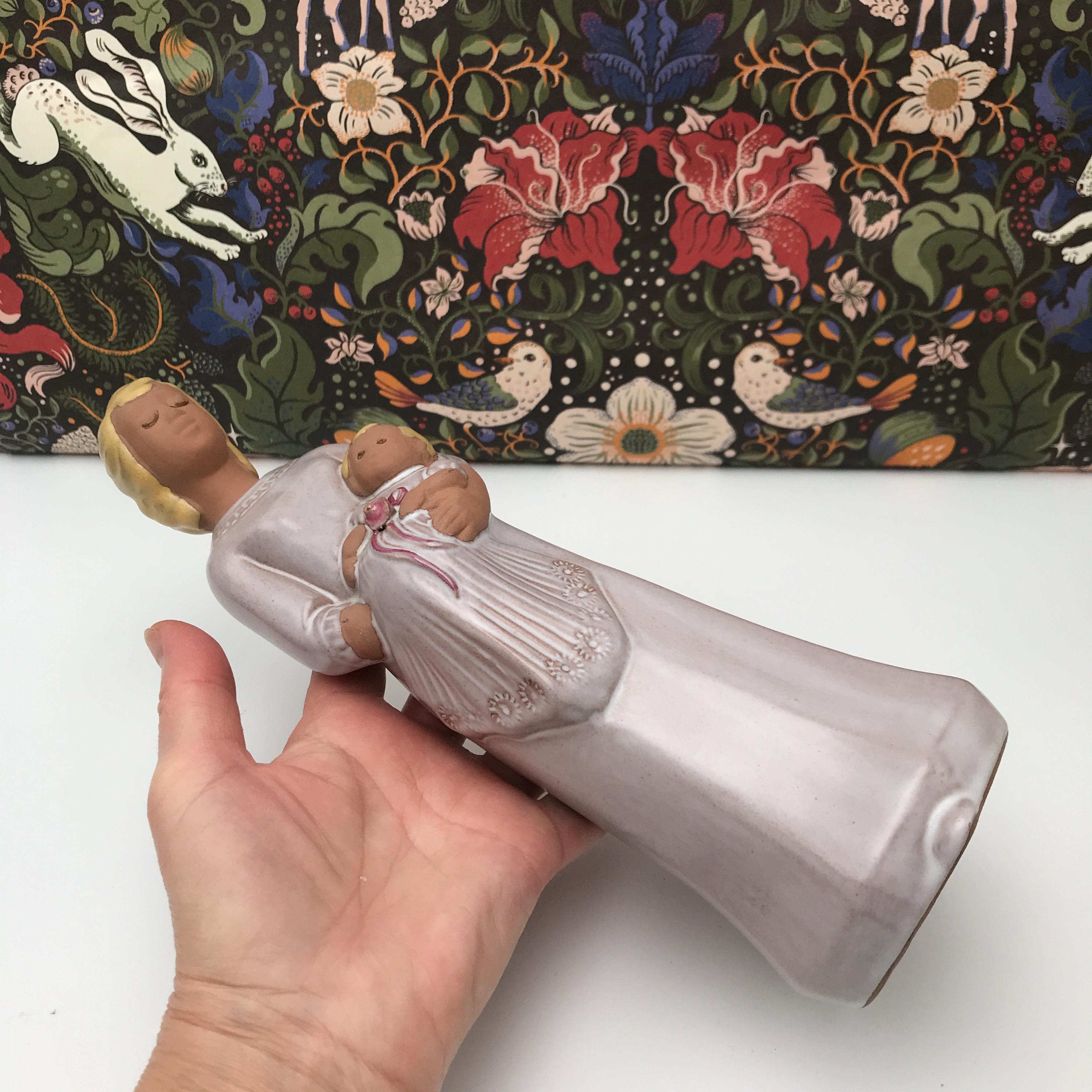 Jie Gantofta スウェーデン製 陶器の置物 母と子 / ヴィンテージ