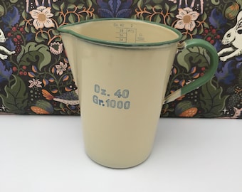 Vintage Kockums Sweden 5-tier Tiffin Cream and Green Enamel Mid