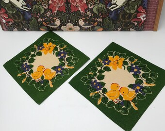 2 tablecloths with printed motif / Easter / Sweden / Vintage