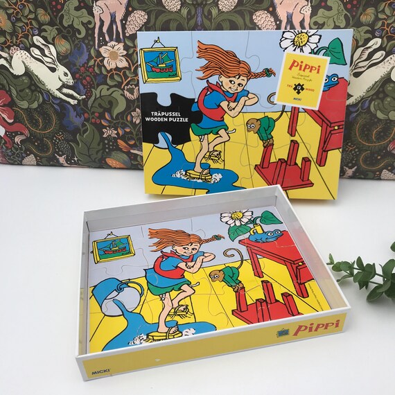 Pippi Longstocking Wooden Puzzle 12 Pieces Sweden Pippi
