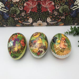 3 hermosos huevos de cartón / vintage / para poner dulces / Suecia / Pascua