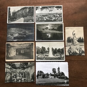 9 cartes postales aux motifs suédois / cartes noir et blanc / vintage