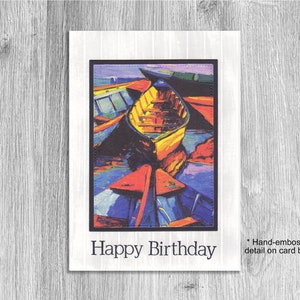 5x7&quot;  Birthday Card for Him | Boat Birthday Card | Birthday Card for Dad | Canoe Birthday Card | Nautical Theme Card | Kayak Theme | Sailing