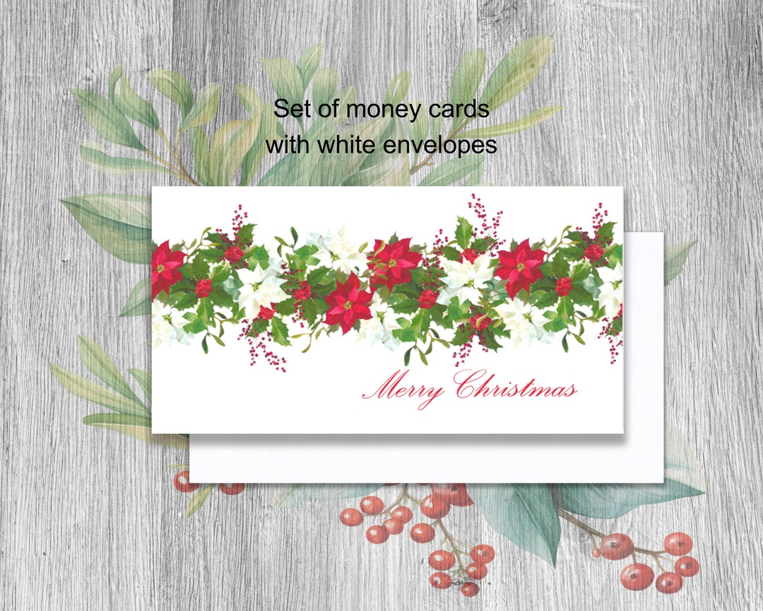Christmas Money Card Set Handmade Christmas Cards Holiday Cash Card