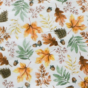 2 Fall leaves pine cones acorns paper napkin for decoupage and paper crafts - 540G