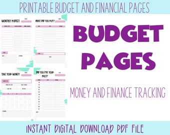 Financial Tracker for ADHD - Monthly Budget - Bill Tracker - Savings Tracker - Digital Planner Pages PDF
