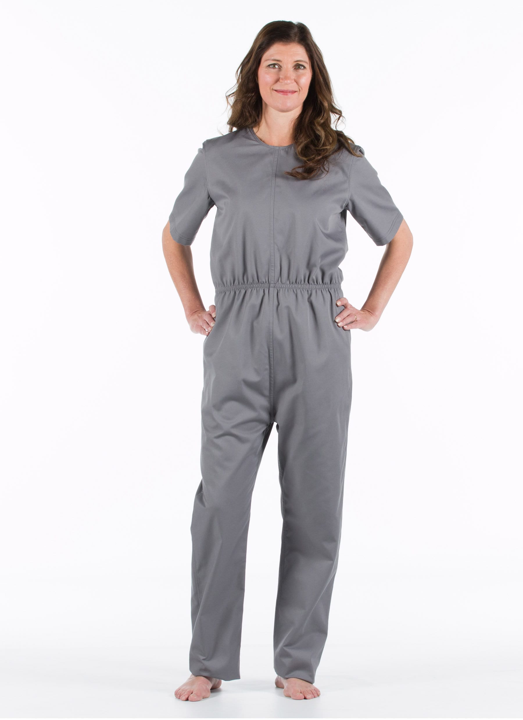 Tear-proof One-piece Bodysuit With Back Zipper Closing