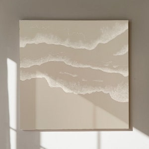 Strand Strukturgemälde | Textur Leinwand, original Meer Wandbild, minimalistisches Gemälde, Sand, Sonnenschein, handgemalte Landschaft