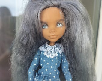 Monster High customs oak repaint handmade art doll with Natural hair