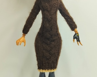 Dress handmade Pure Virgin wool for Monster High