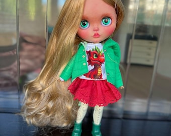 Blythe custom oak repaint handmade art doll