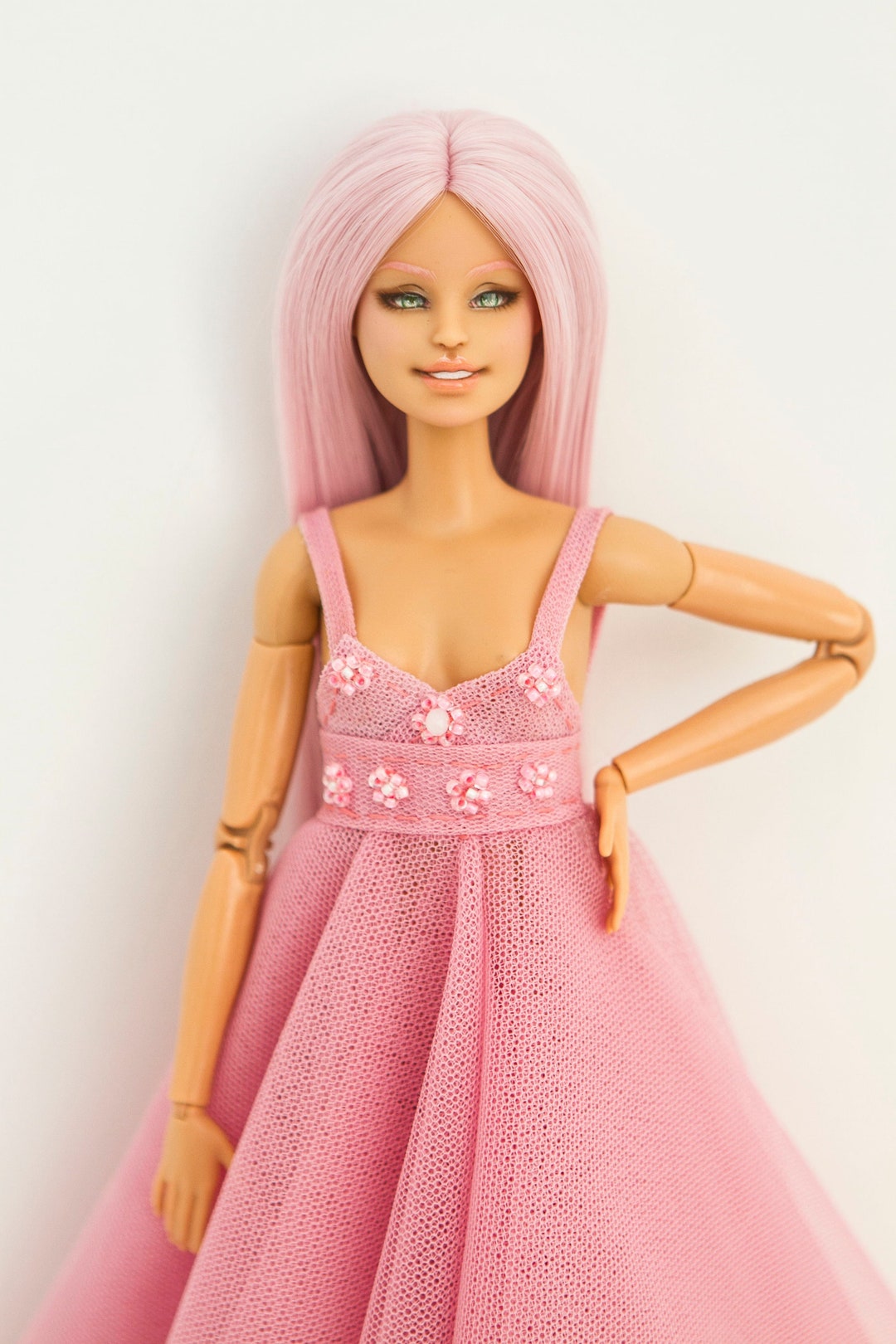 Fr)Ooak Mattel Barbie Doll Mtm the Movie Partial Reroot Repaint by Jfn