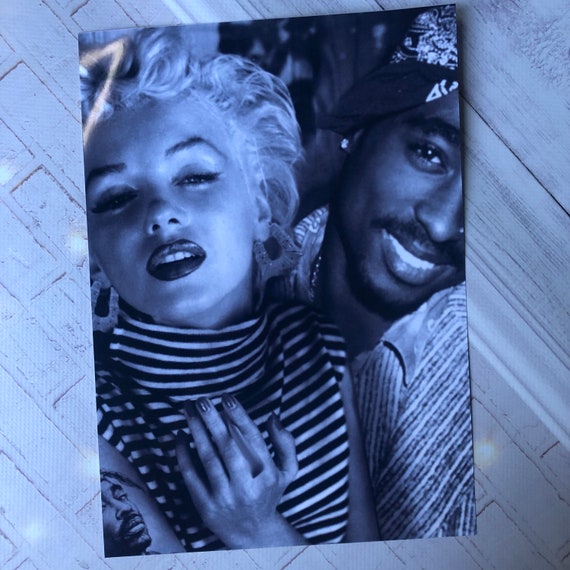 Marilyn Monroe & Tupac Poster Black and White Art Hip Etsy
