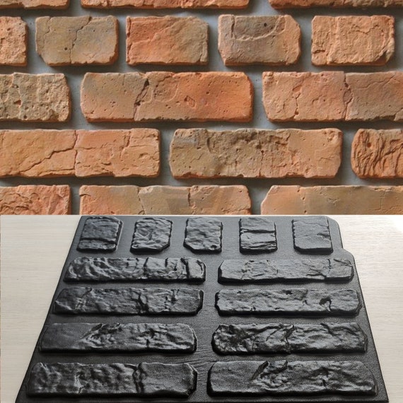 Mold for wall stone, facade decorative brick, artificial tile, for gypsum, concrete or plaster &quot;Country&quot; set 13 pcs