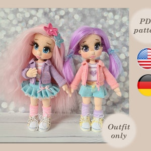 Vitamin dolls (outfit) - Amigurumi PDF Pattern (Crochet + Knit)