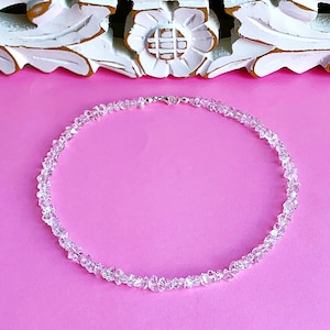 Herkimer diamant (bergskristall) lyxig finish i absolut klar kvalitet: 8-9 mm x 6 mm rent som ett halsband bild 1