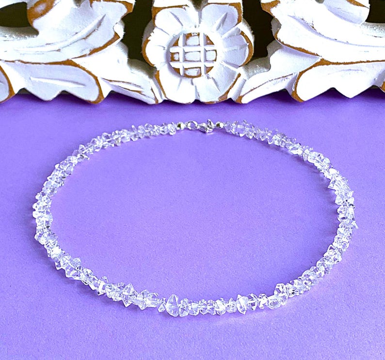 Herkimer diamant (bergskristall) lyxig finish i absolut klar kvalitet: 8-9 mm x 6 mm rent som ett halsband bild 4