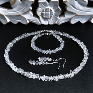 Herkimer diamant (bergskristall) lyxig finish i absolut klar kvalitet: 8-9 mm x 6 mm rent som ett halsband bild 5