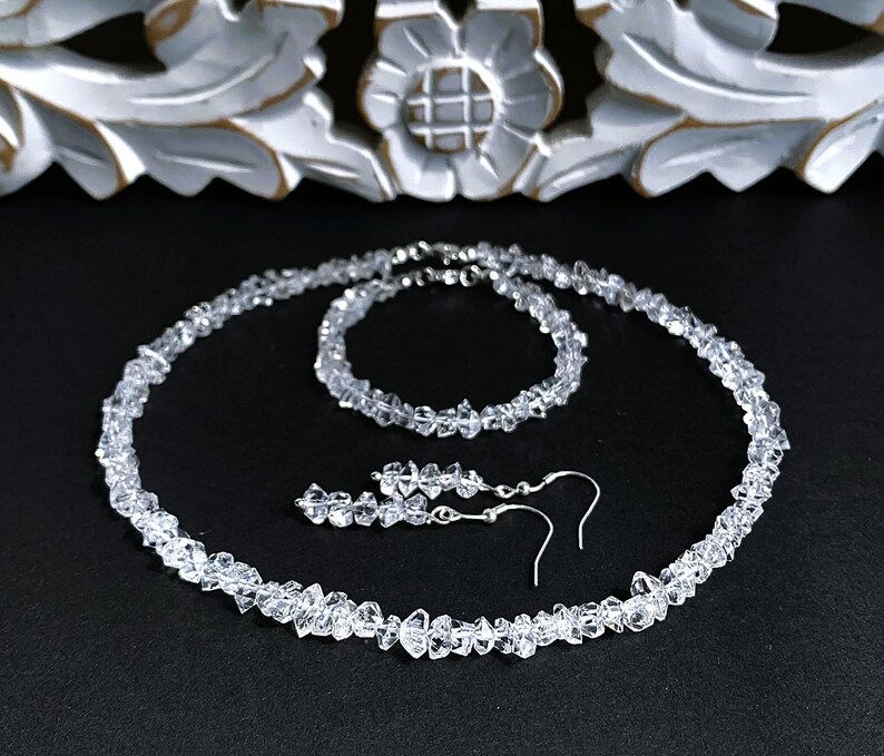 Herkimer diamant (bergskristall) lyxig finish i absolut klar kvalitet: 8-9 mm x 6 mm rent som ett halsband bild 5