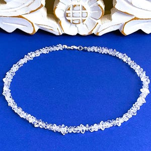 Herkimer diamant (bergskristall) lyxig finish i absolut klar kvalitet: 8-9 mm x 6 mm rent som ett halsband bild 7