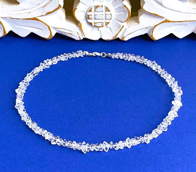 Herkimer diamant (bergskristall) lyxig finish i absolut klar kvalitet: 8-9 mm x 6 mm rent som ett halsband bild 7