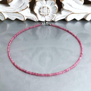 Necklace made of genuine red tourmaline - rubellite - from Brazil