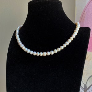 Necklace made of white cultured pearls 7-8 mm class AA pure :-)