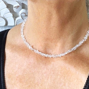 Herkimer diamant (bergskristall) lyxig finish i absolut klar kvalitet: 8-9 mm x 6 mm rent som ett halsband bild 3
