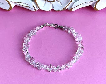 Herkimer diamond (rock crystal) luxury finish in absolutely clear quality: 8-9mm x 6mm pure as a bracelet