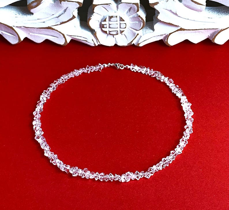 Herkimer diamant (bergskristall) lyxig finish i absolut klar kvalitet: 8-9 mm x 6 mm rent som ett halsband bild 9