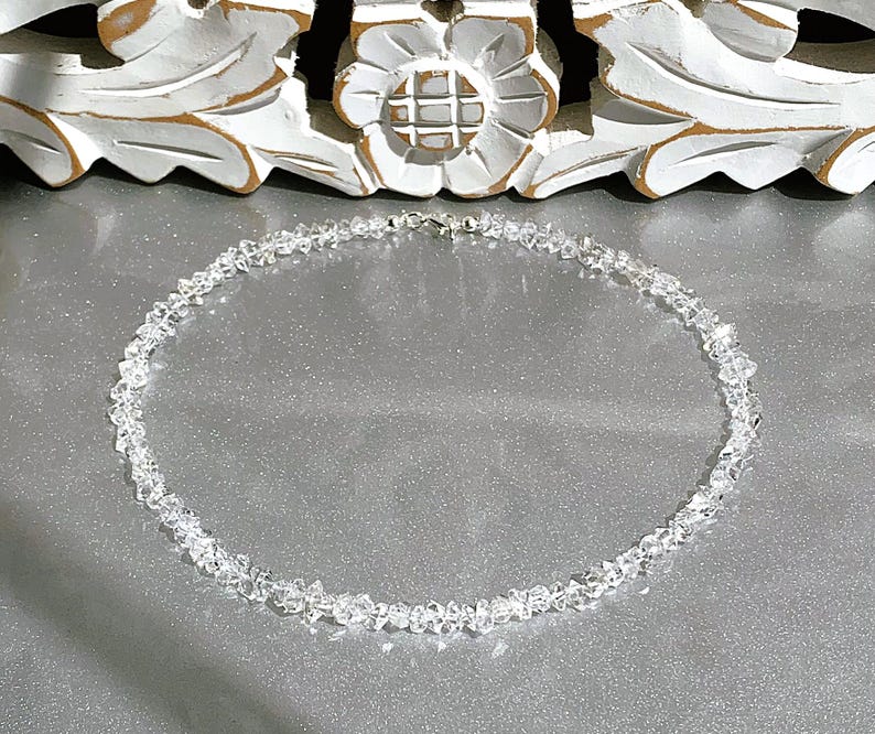 Herkimer diamant (bergskristall) lyxig finish i absolut klar kvalitet: 8-9 mm x 6 mm rent som ett halsband bild 6