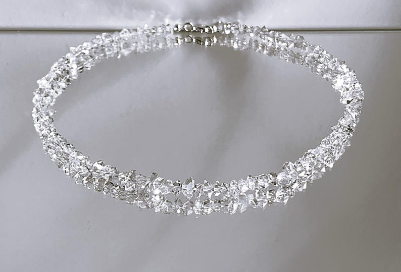 Herkimer diamant (bergskristall) lyxig finish i absolut klar kvalitet: 8-9 mm x 6 mm rent som ett halsband bild 2