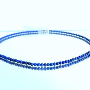 Lapis lazuli A 4 mm beads round (naturally undyed) as a necklace