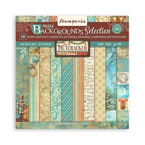 Bloco de Scrapbooking Stamperia 10 folhas cm 30,5x30,5 (12"x12") Maxi Seleção de fundo - O quebra-nozes