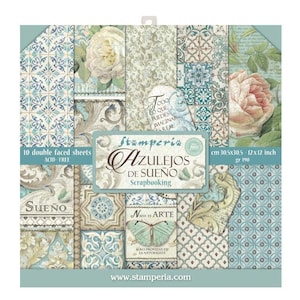 Stamperia-Azulejos-12 × 12 blocs de papier