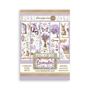 Stamperia Washi Block 8 Blatt A5 - Lavendel