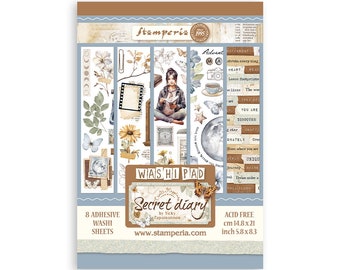 PREORDER Stamperia Washi pad 8 sheets A5 - Secret Diary