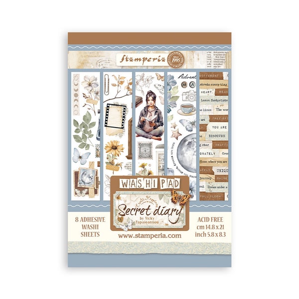 Stamperia Washi pad 8 sheets A5 - Secret Diary