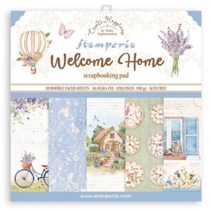 New Stamperia - Créez le bonheur, bienvenue à la maison - Bloc-notes 12 × 12