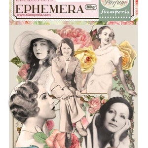 Lot de montures et de montures New Stamperia Ephemera - Rose Parfum